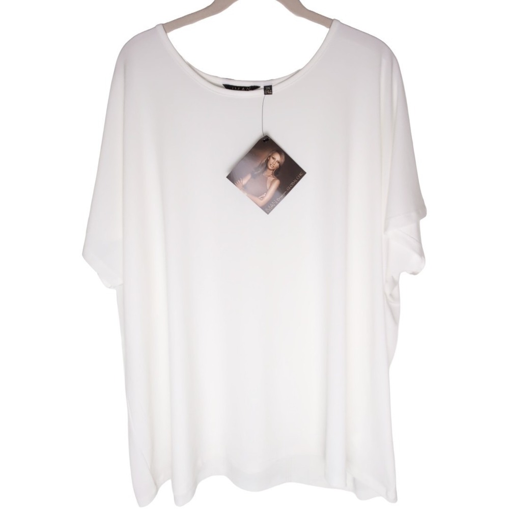 Iman Global Chic‎ White Shirt New With Tags Size 3xl Tunic Drapey